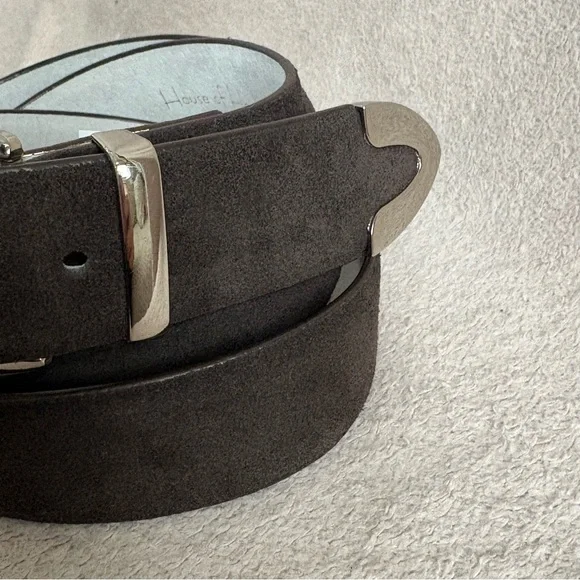 House of Harlow Suede Leather Belt Brown O Ring Silver Buckle Size L NWT House of Harlow women\ main image 2